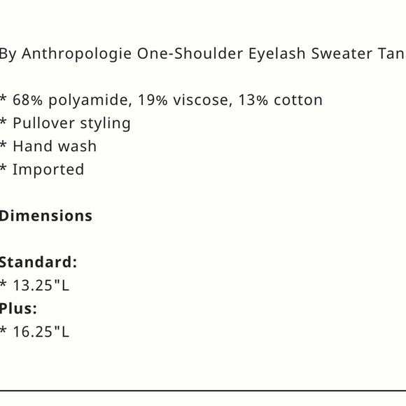 NWT Anthropologie One-Shoulder Eyelash Sweater Tank M - Picture 8 of 8